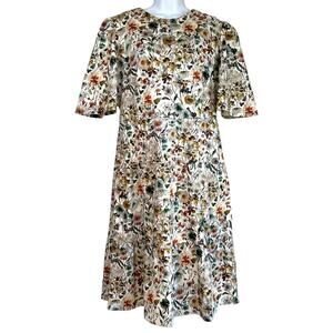 Onirik Colorful‎ Watercolor Floral Cottage Midi Dress Size Extra Large Prairie